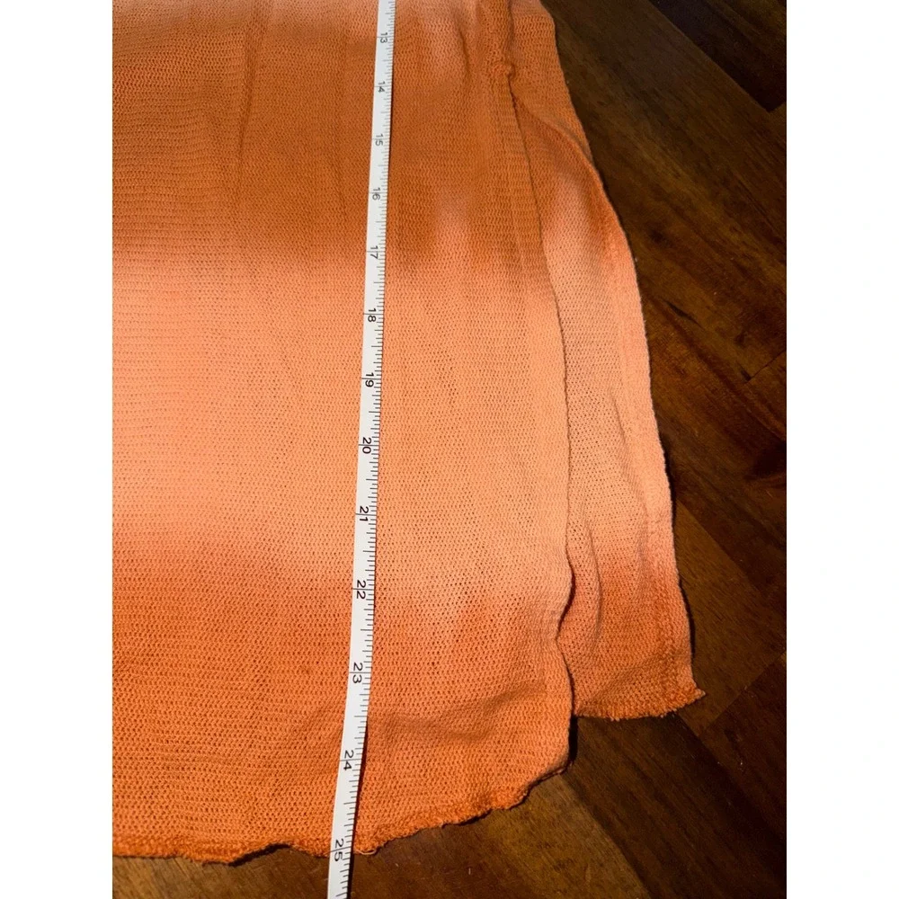 Free People We The Free Orange Ombre Knit Tank Top Medium Boho Raw Edge Maxi Tee